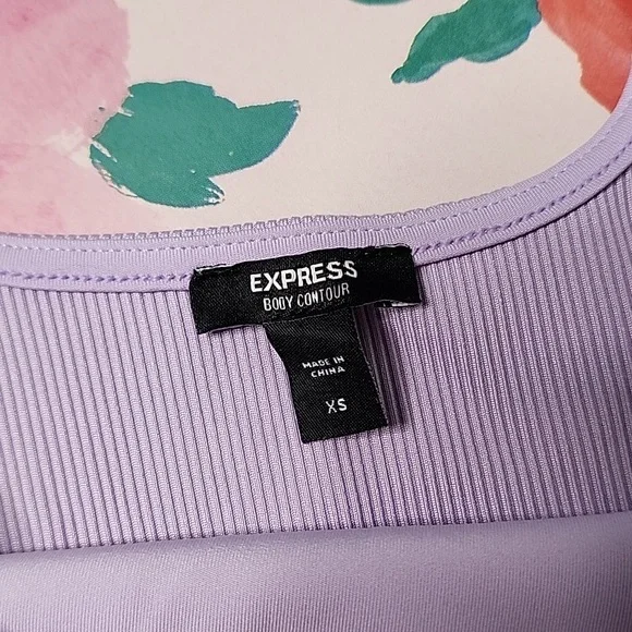 Express Bodycon Crop Tank Top Lavender Xs - Picture 4 of 4